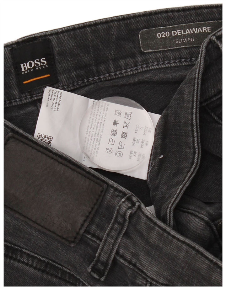 Hugo Boss Herre Delaware Slim Jeans W38 L34 Grå Bomuld