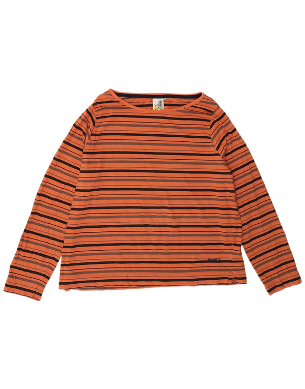 Weird Fish Dame Top Langærmet UK 22 3XL Orange Stribet Bomuld
