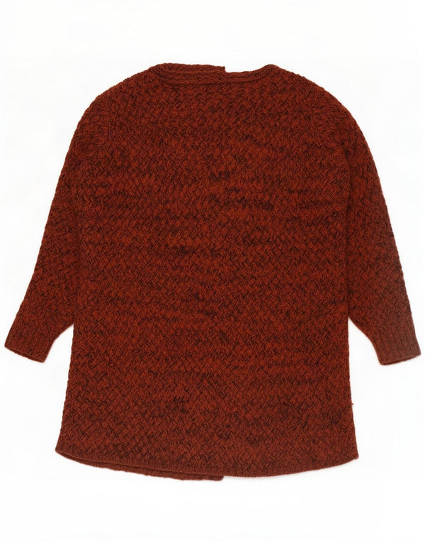 Marisota Womens Longline Cardigan Sweater UK 12/14 Medium Brown Flecked