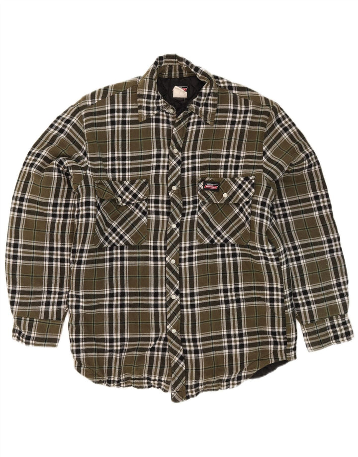 Dickies herre skovhugger flannel skjorte lille kaki ternet bomuld