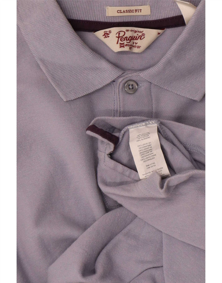 Penguin Herre Graphic Classic Fit Polo Shirt Medium Blue Bomuld