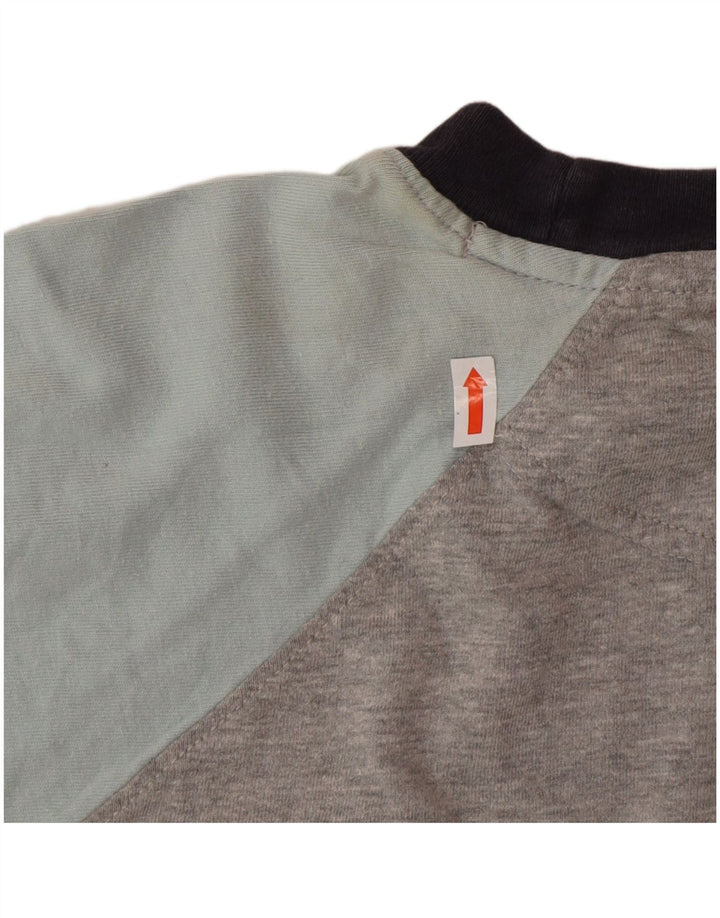 Fat Face Herre Top Langærmet Medium Grey Colourblock Bomuld