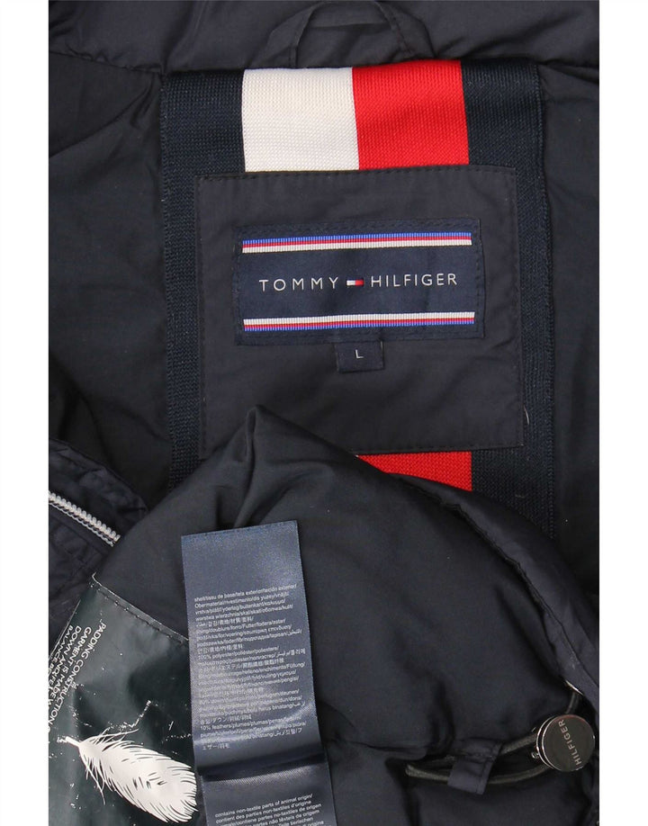 Tommy Hilfiger Herre hættepolstret jakke UK 40 Large Navy Blue Polyester