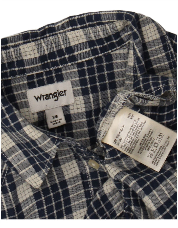Wrangler Flanelskjorte til kvinder XS Marineblå ternet bomuld