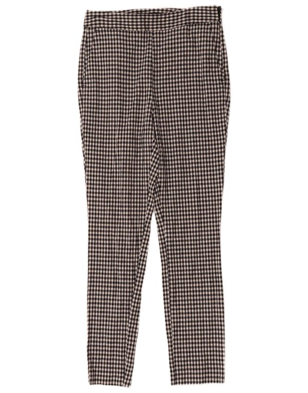 Zara Dame Slim Chino Bukser Medium W28 L28 Sort Gingham