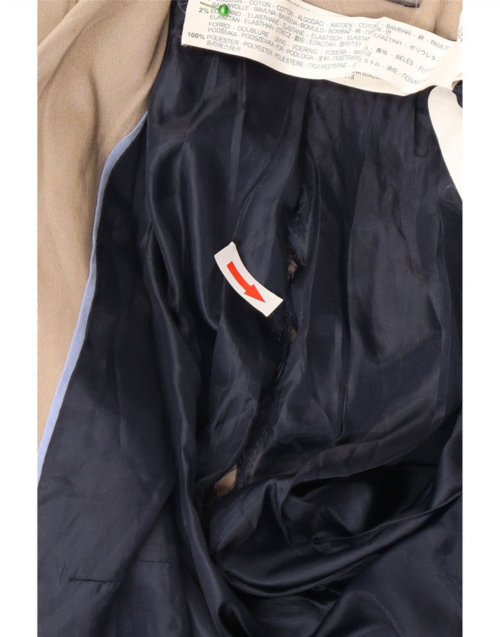 Zara Dame 1 Knap Blazer Jakke UK 12 Medium Beige Bomuld