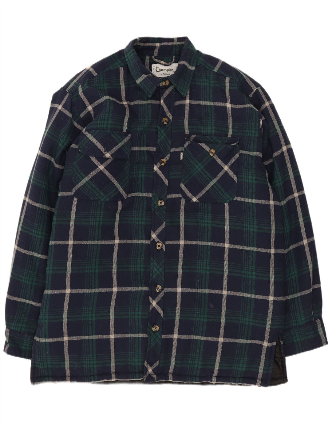 Champion Totnes Herre Lumberjack Flanel Shirt Large Navy Blue Check