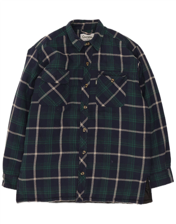 Champion Totnes Herre Lumberjack Flanel Shirt Large Navy Blue Check