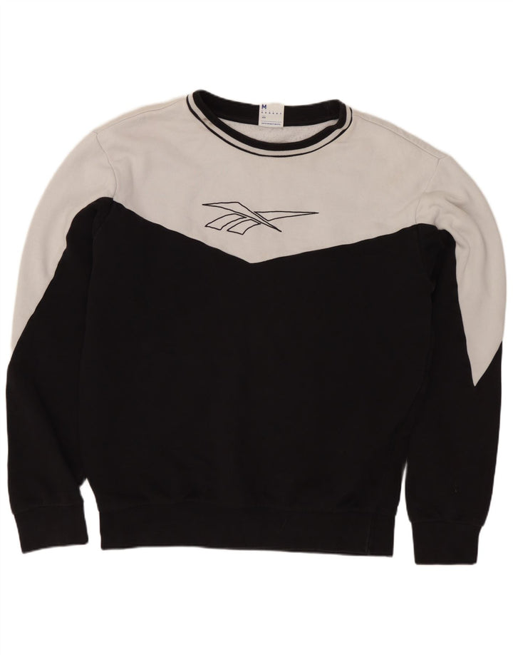 REEBOK Herre grafisk sweatshirt Jumper Medium Sort Colourblock Bomuld