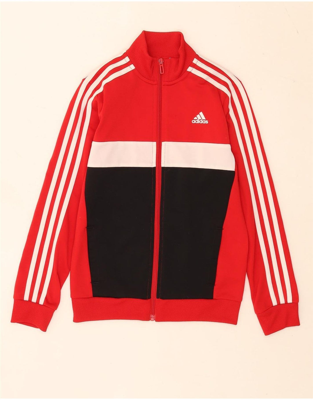Adidas Boys Aeroready Tracksuit Topjakke 9-10 År Rød Colourblock