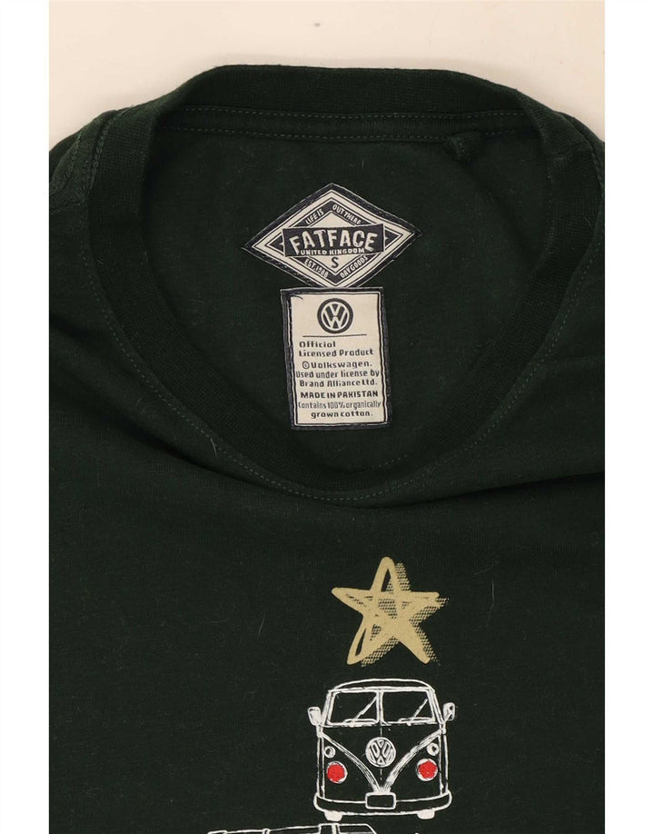 Fat Face Herre Grafisk T-Shirt Top Lille Grøn Bomuld