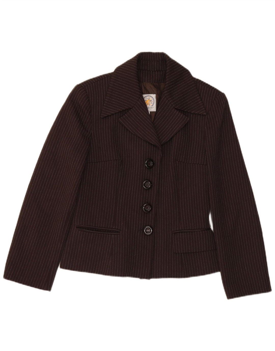 I Gabbiani Dame 4-knaps blazerjakke IT 44 Medium Brun Nålestribe