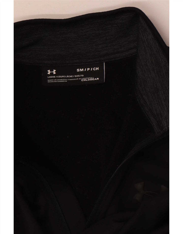 Under Armour Herre Cold Gear Zip Neck Pullover Træningsdragt Top Lille Sort