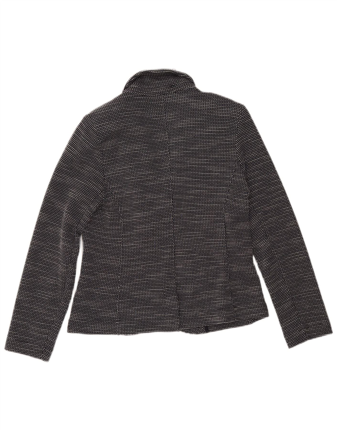 WHISTLES Dame 2-knaps blazerjakke UK 10 Lille sort stribet bomuld