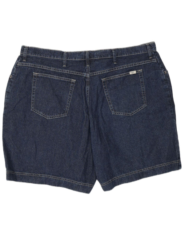 Lee Womens Riders Denim Shorts US 24 4XL W46 Navy Blue Bomuld