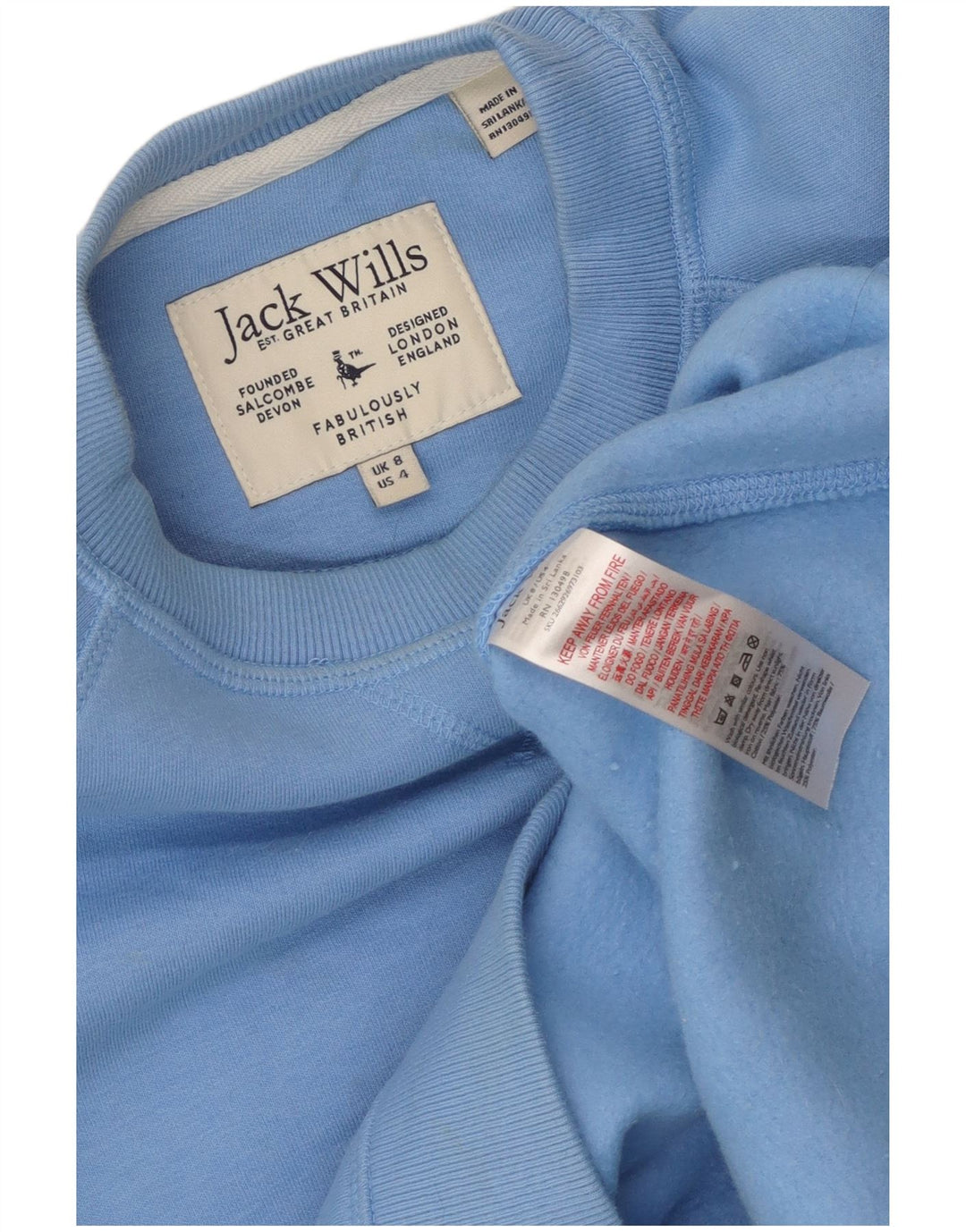 Jack Wills Dame Oversized Sweatshirt Jumper UK 8 Small Blue Cotton