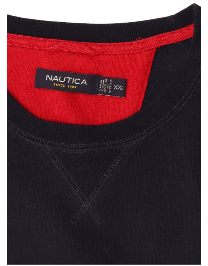 NAUTICA Sweatshirt til mænd 2XL Marineblå Bomuld