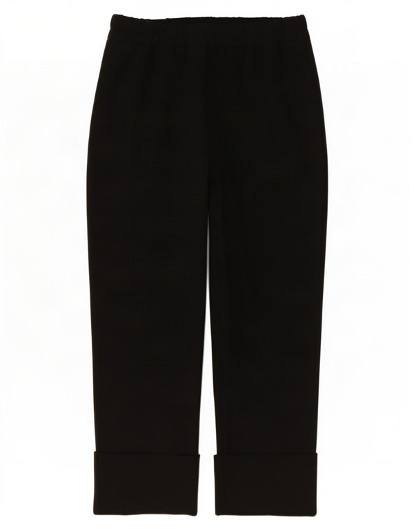 Zara Kvinder Højtaljede Tilspidsede Cropped Bukser Large W30 L25 Sort