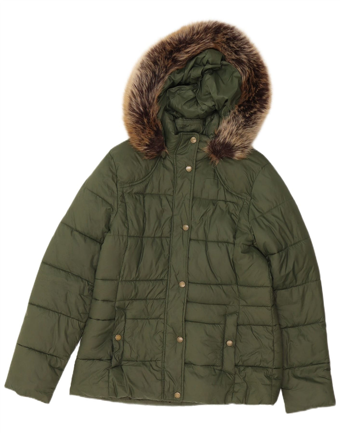 Barbour Polstret hættejakke til kvinder UK 12 Medium Green Polyester