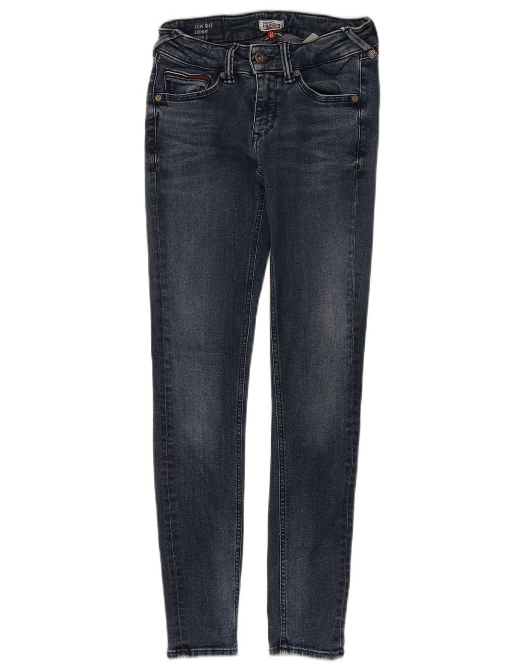 TOMMY HILFIGER Dame Sophie Skinny Jeans med lav talje W27 L30 blå bomuld