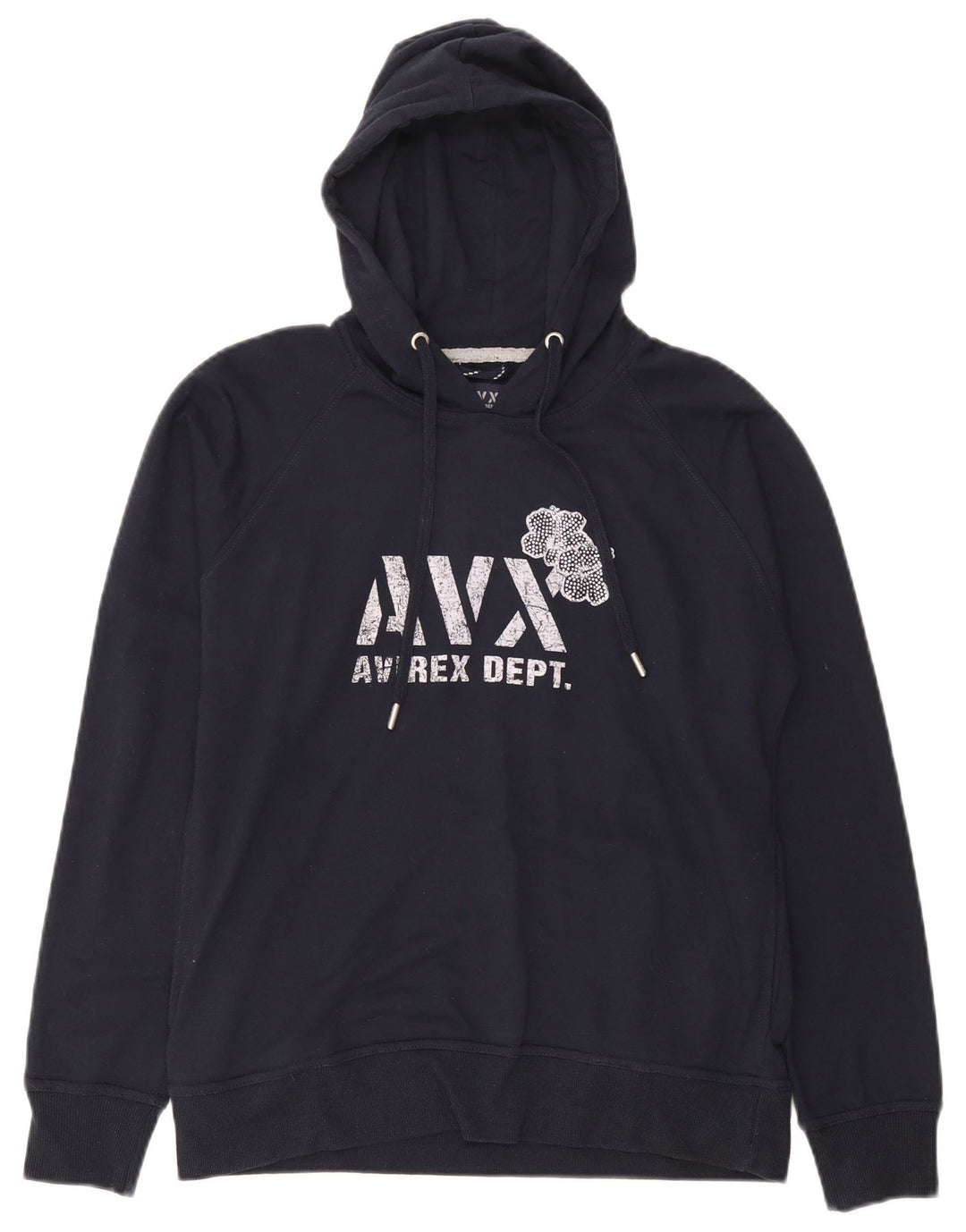 Avirex grafisk hættetrøje til kvinder UK 14 Mellem marineblå bomuld