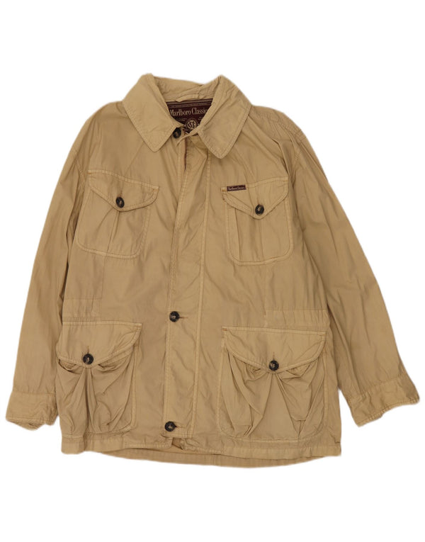 MARLBORO CLASSICS Mens Utility Jacket UK 38 Medium Beige Cotton