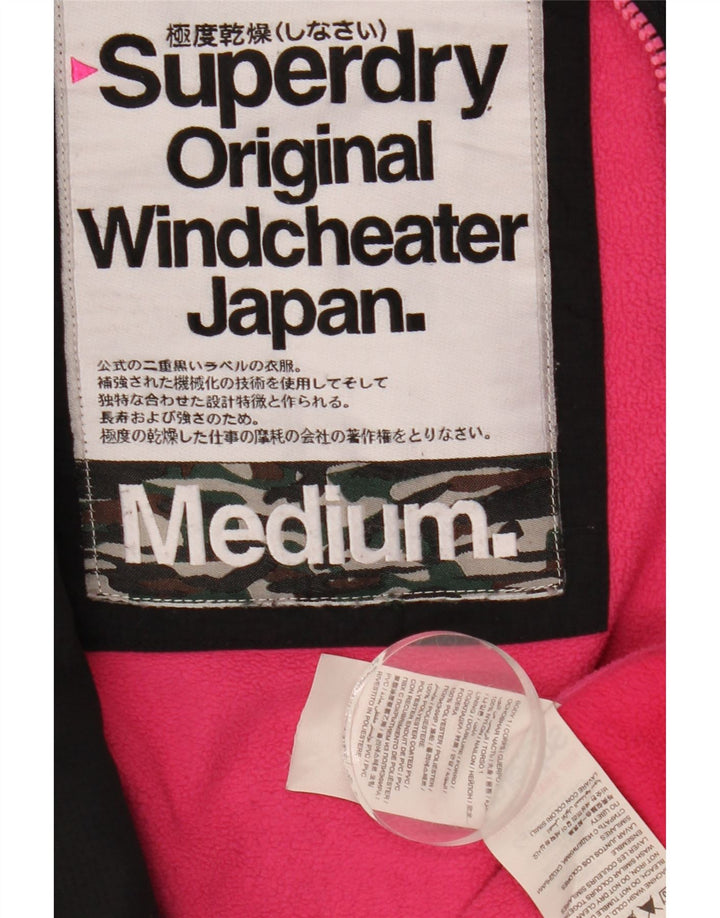 Superdry Windcheater Graphic Windbreaker Jacket UK 14 Medium Sort