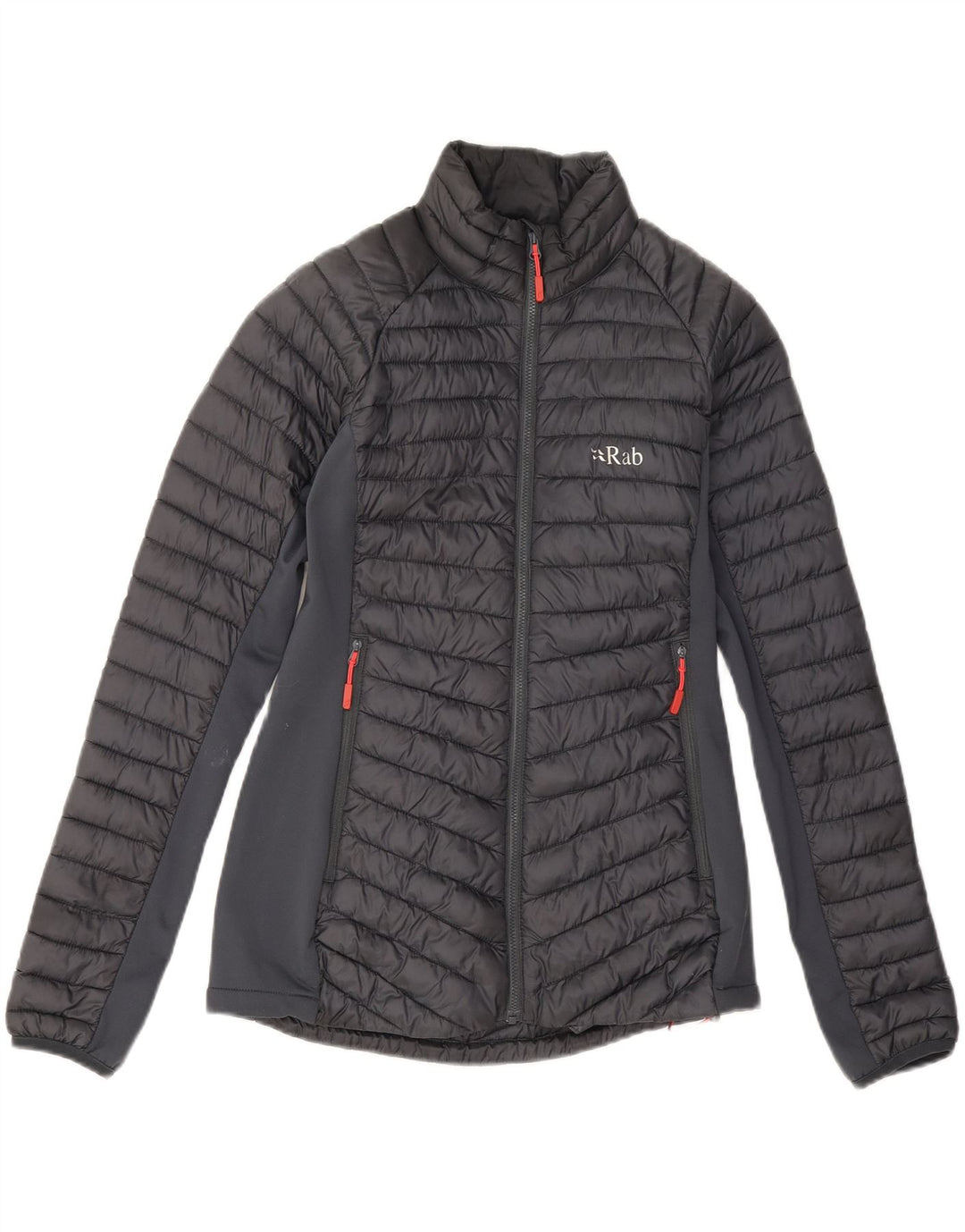 Rab Dame Oversized Polstret Jakke UK 10 Lille Grå Polyamid