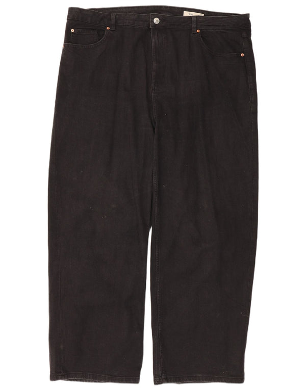 Marks & Spencer damejeans med brede ben UK 22 3XL W42 L29 sort bomuld