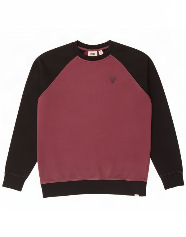 Vans Herre Sweatshirt Jumper Small Bourgogne Colourblock Bomuld