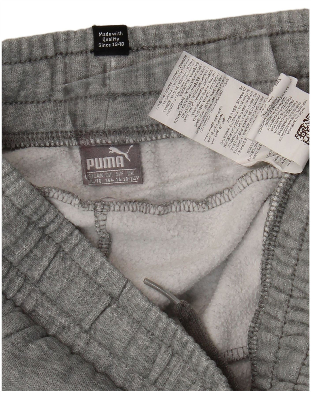 PUMA Træningsdragt til drenge Bukser Joggers 13-14 år Grå bomuld