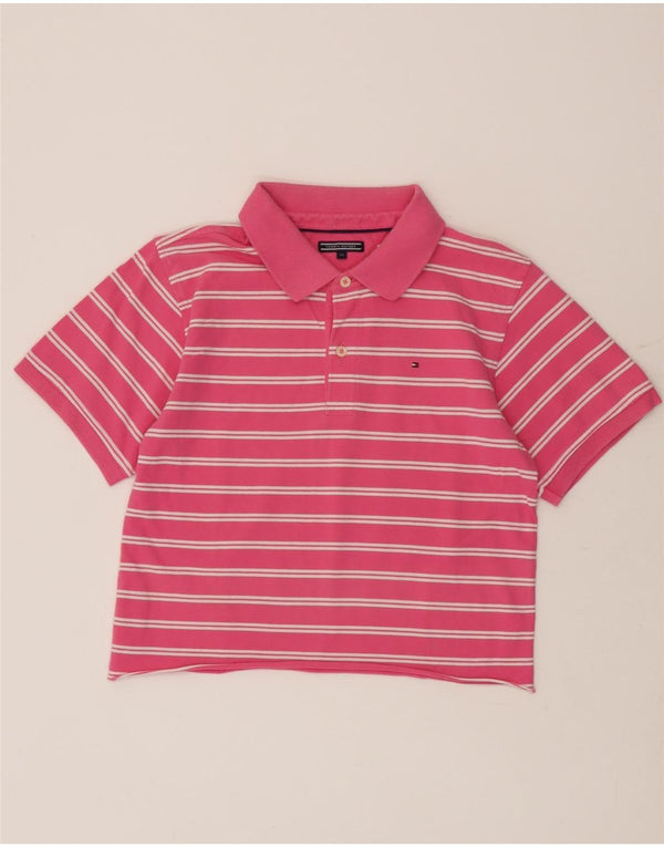Tommy Hilfiger Pige Polo Shirt 15-16 År Pink Stribet