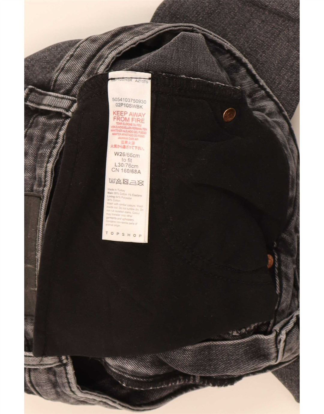 Topshop Dame Slim Jeans W26 L30 Grå Bomuld