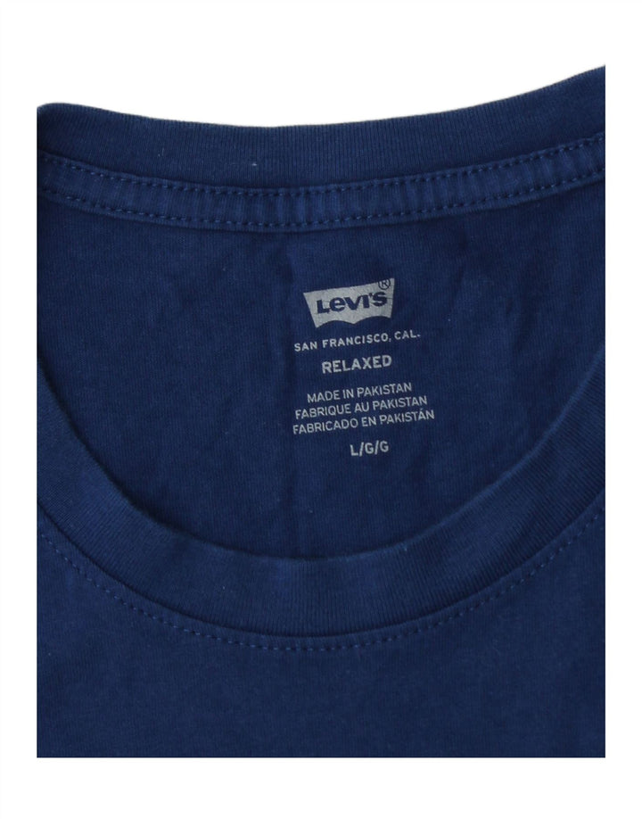 LEVI'S Herre afslappet grafisk T-shirt Top Stor marineblå