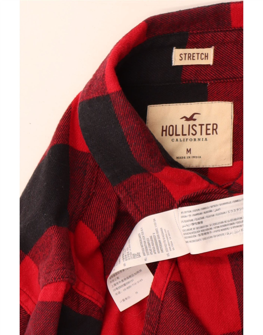 Hollister Herre Flanelskjorte Medium Rød Gingham Bomuld