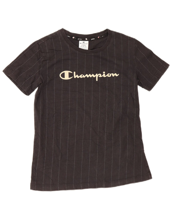 Champion Boys Grafisk T-Shirt Top 11-12 år Stor sort nålestribet bomuld