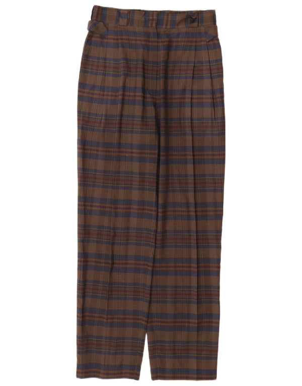 VINTAGE Højtaljede Chinobukser til kvinder IT 44 Medium W26 L29 Brun ternet