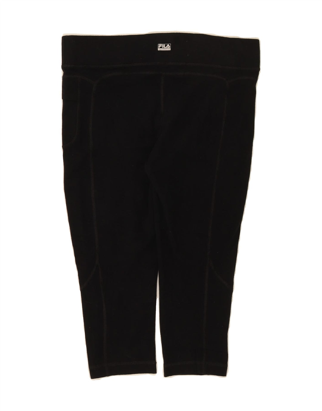 FILA Womens Capri Leggings UK 14 Medium  Black Cotton Vintage Fila and Second-Hand Fila from Messina Hembry 