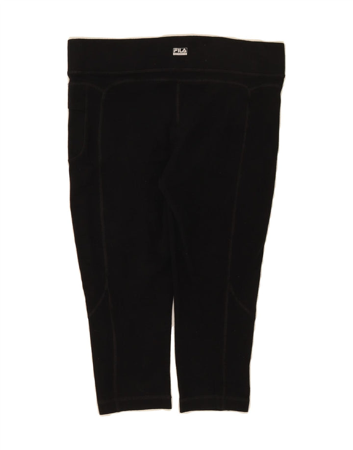 FILA Womens Capri Leggings UK 14 Medium  Black Cotton Vintage Fila and Second-Hand Fila from Messina Hembry 