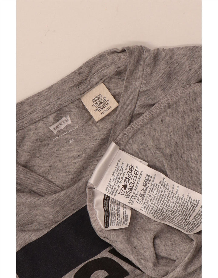 Levi's Herre grafisk T-shirt Top XS Grå Flecked Bomuld