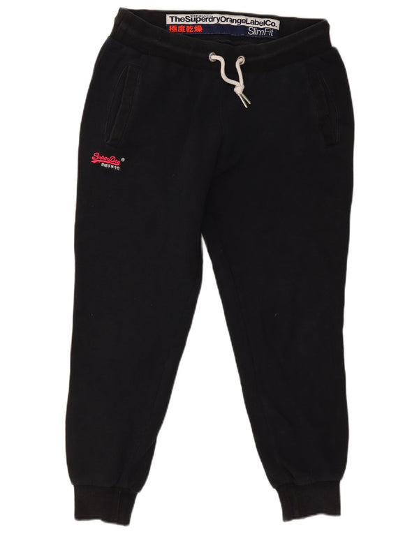 SUPERDRY Womens Slim Fit træningsdragt Bukser Joggers UK 12 Medium Black