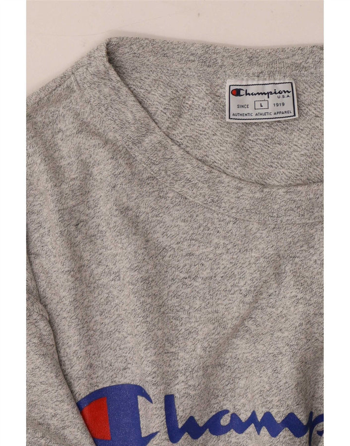 Champion Herre Grafisk T-Shirt Top Stor Grå Flecked