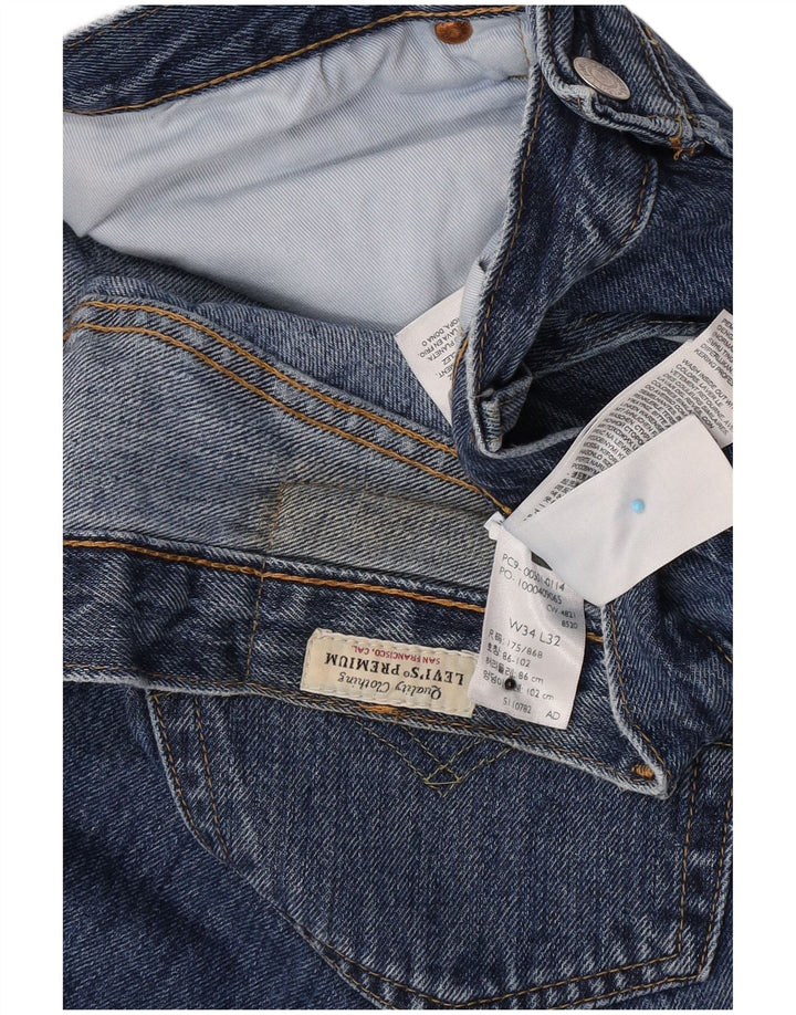Levi's Herre 501 lige jeans W34 L32 blå bomuld