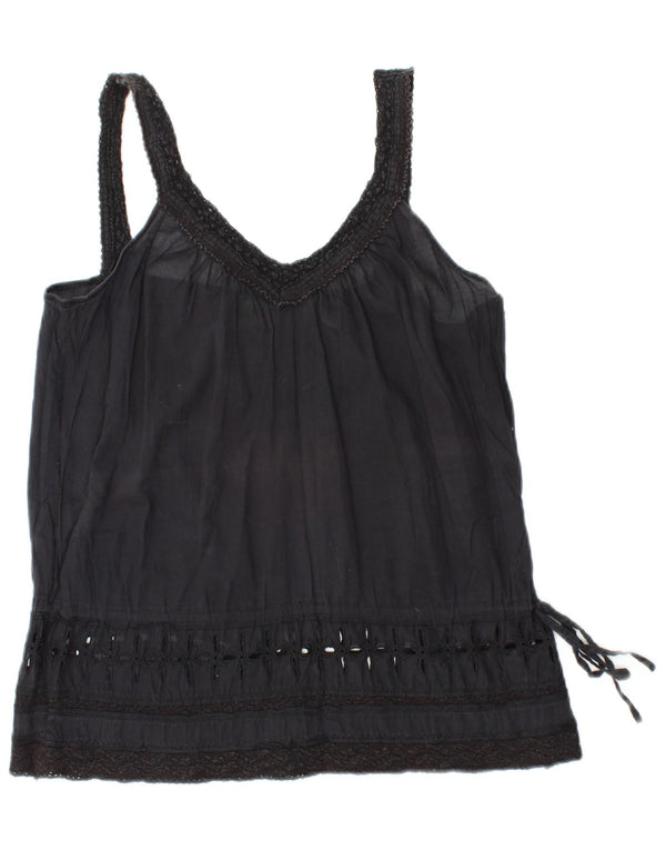 BENETTON Womens Cami Top UK 10 Small Black