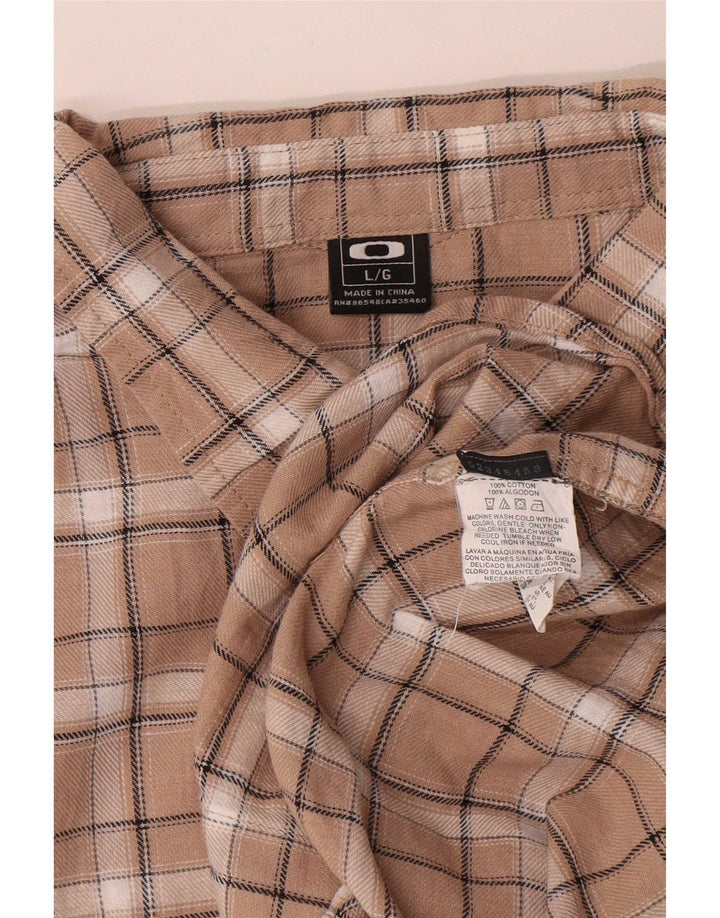 Oakley Herre flannelskjorte Stor beige ternet bomuld