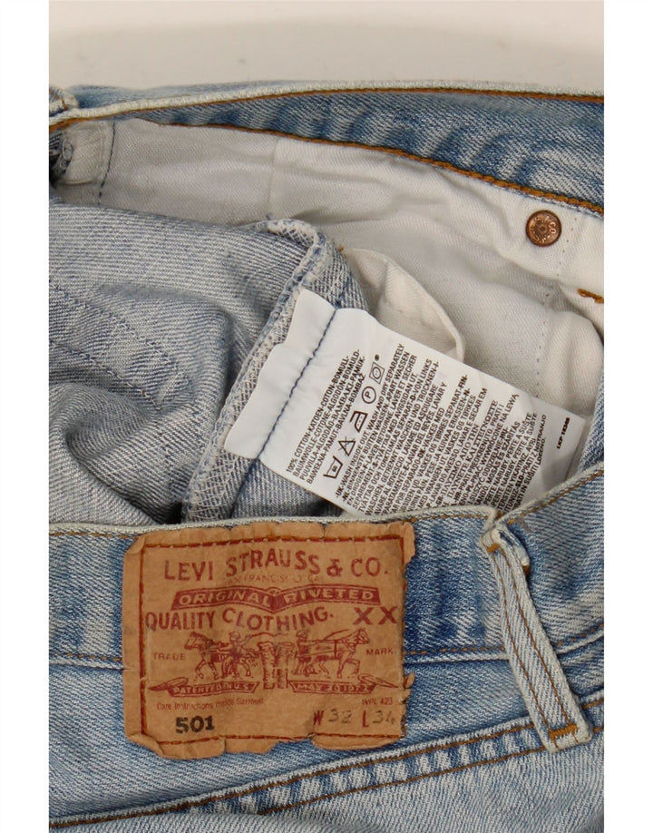 Levi's Herre 501 Straight Jeans W32 L31 Blå Bomuld