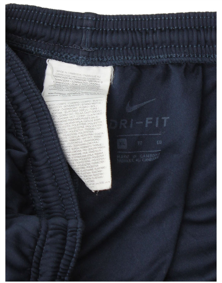 Nike herre Dri Fit træningsdragt bukser XL marineblå polyester