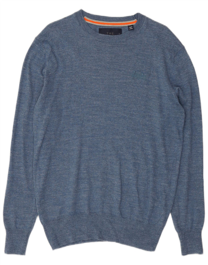 Superdry Herre sweater med rund hals, stor blå bomuld