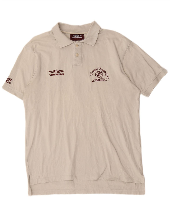 Umbro Herre Grafisk Polo Shirt Stor Hvid Bomuld