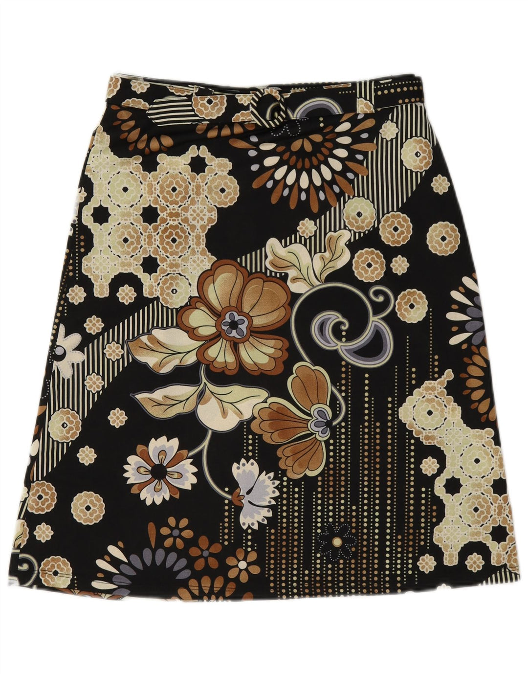 Imperial Dame grafisk A-linje nederdel Medium W28 Sort Blomster
